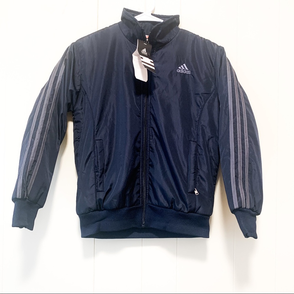 NWT Adidas Navy Jacket Fur Inside Youth XL